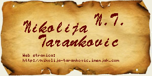 Nikolija Taranković vizit kartica